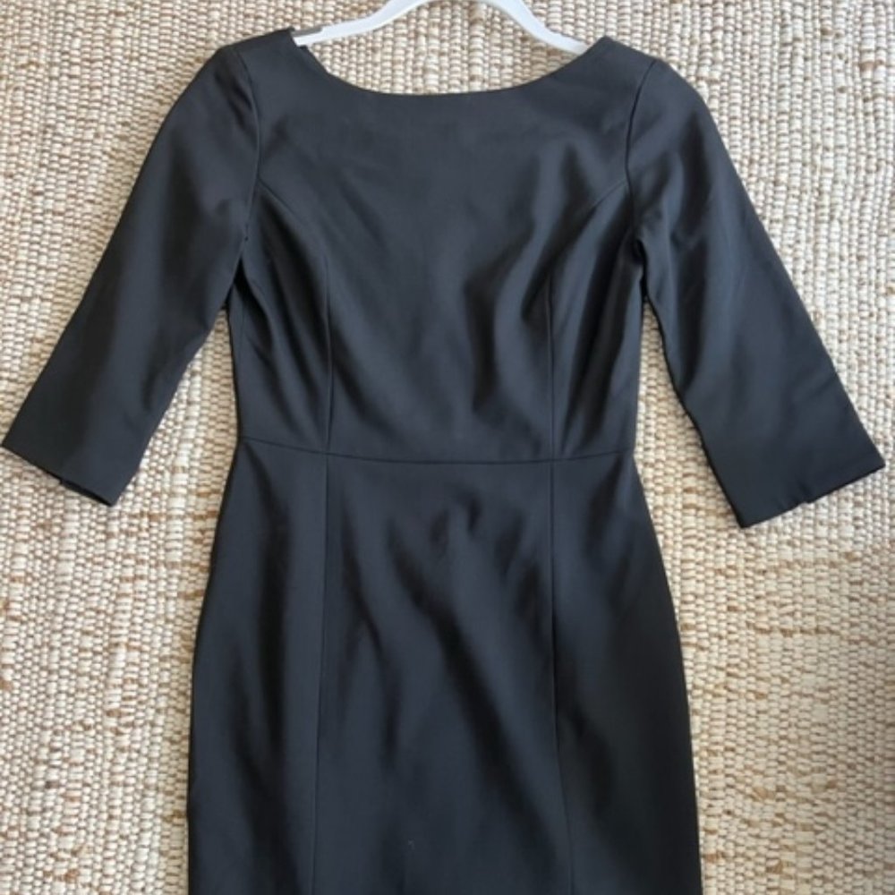 Of Mercer: Madison black 3/4 sleeve black sheath dress